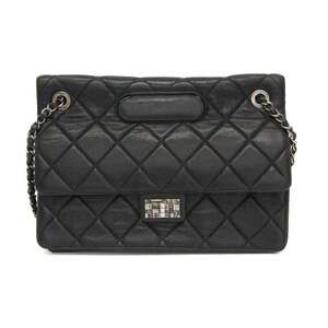 CHANEL Black Leather Shoulder Bag